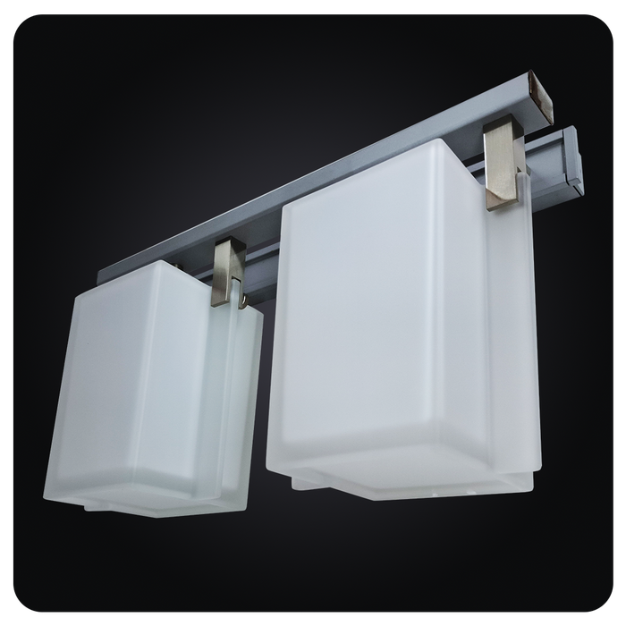 Dual Cube Frosted Elegance Sconce