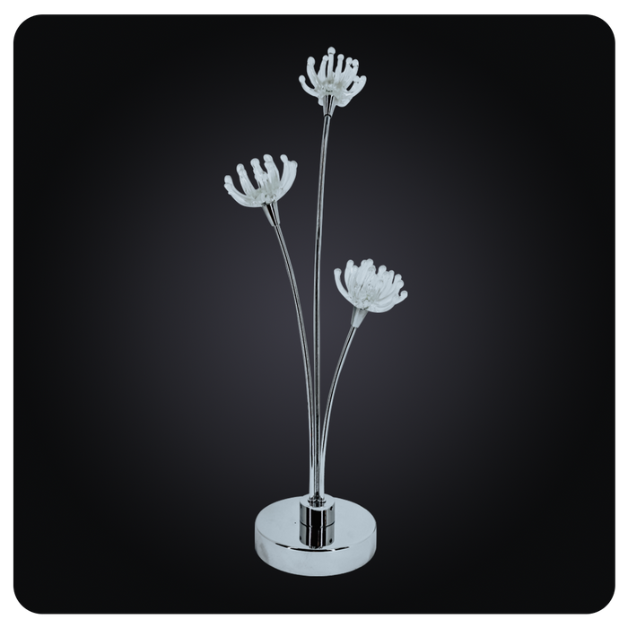 Chromed Crystal Flora Table Lamp