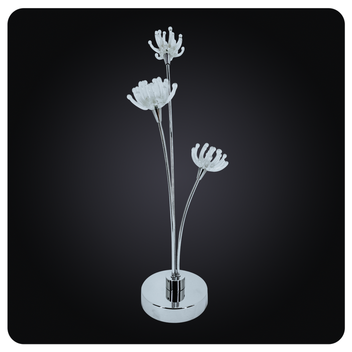 Chromed Crystal Flora Table Lamp