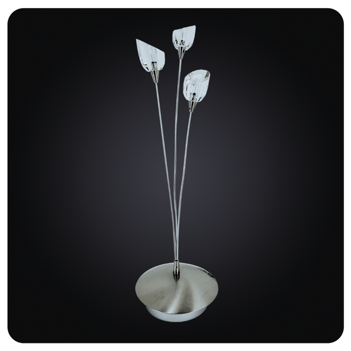Silver Gleam Crystal Tulip Lamp