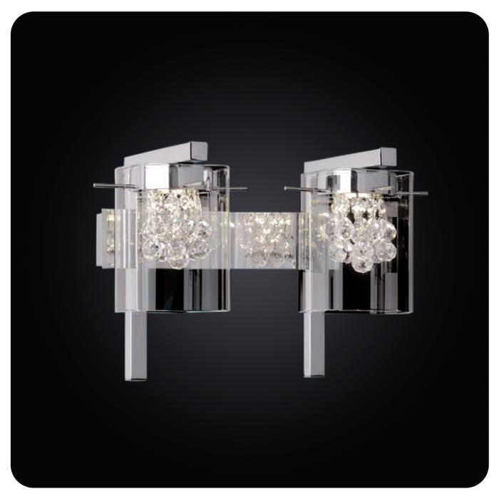 Faladesa X T R A 40458 Dual Crystal Chrome Wall Sconce for Elegant Interiors