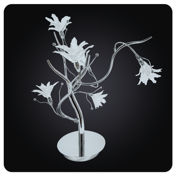 Silver Flowers Trio G4 Table Lamp
