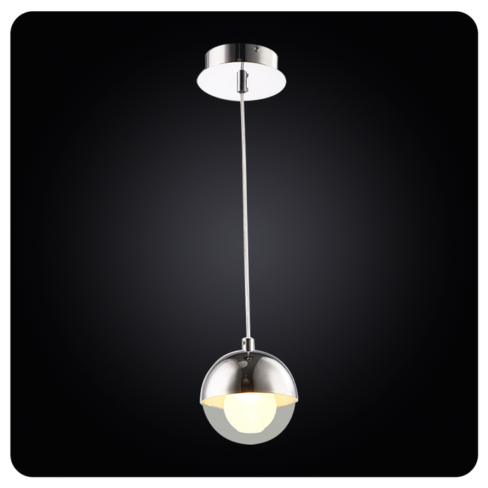 Modern Chrome Sphere Pendant Ceiling Light 40-FM423/1P