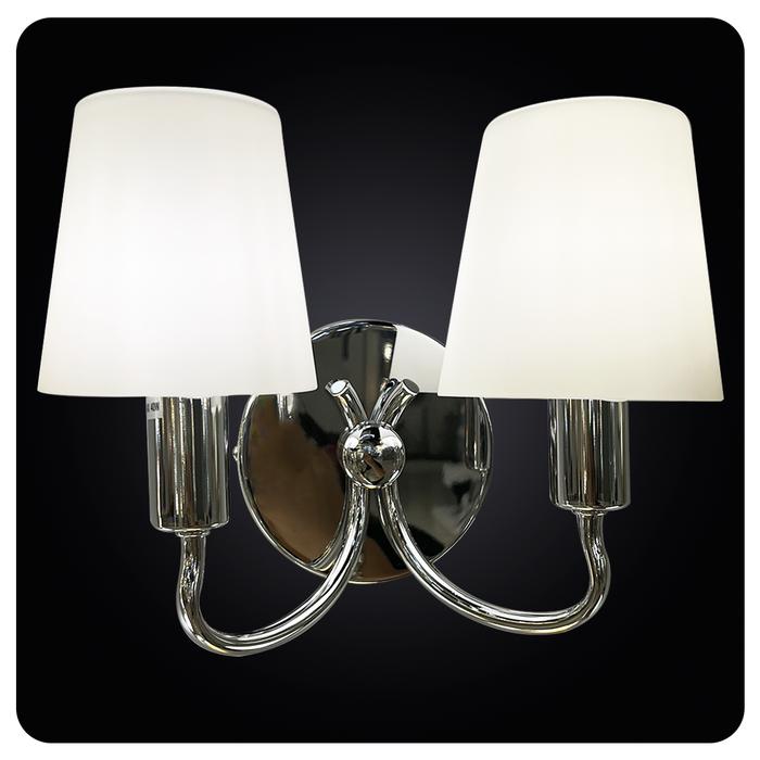 Refined Dual Chrome Opal Glass Wall Sconce 40-MT1000A/2W CH