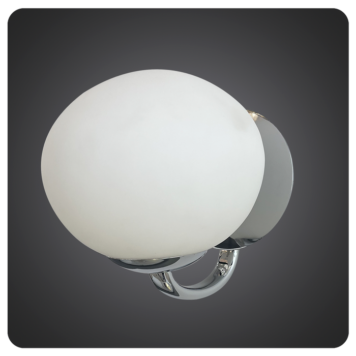 Contemporary Chrome Globe Frosted Wall Sconce 40-MT2319SB/1W