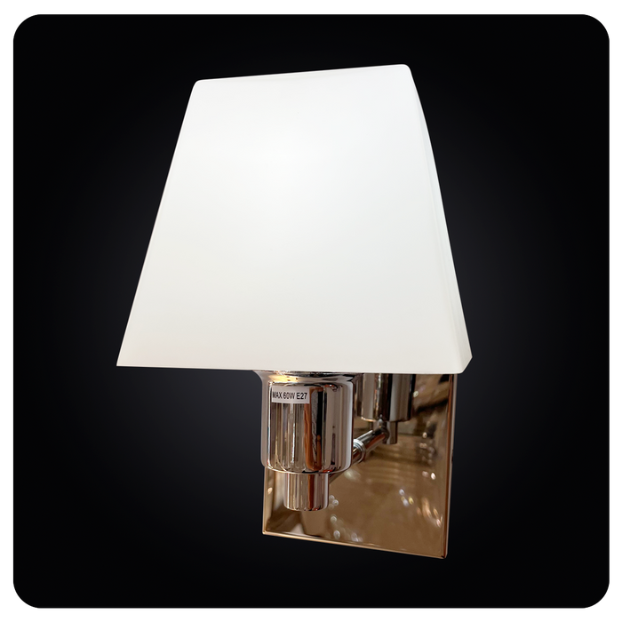 Modern Chrome Wall Sconce with Elegant White Shade 40-MT2589-1W CH
