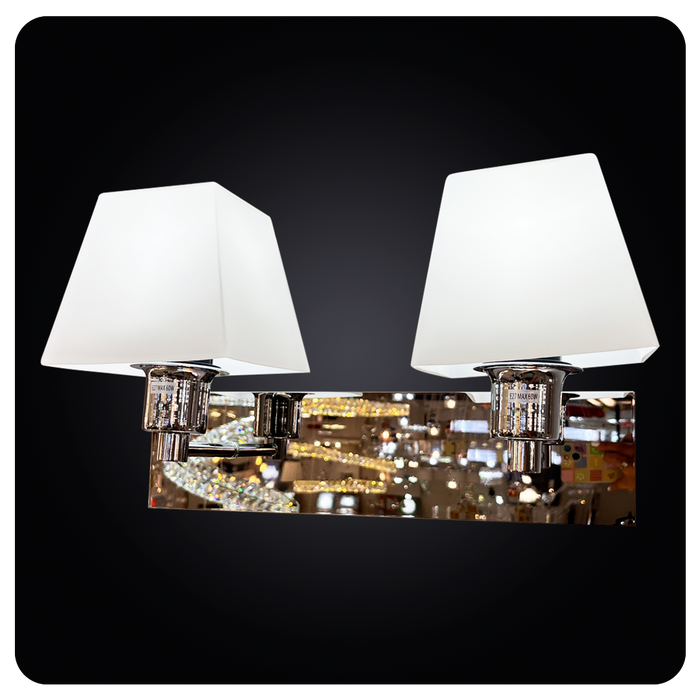 Dual Crystal Chrome Wall Sconce for Modern Elegance 40-MT2589-2W CH