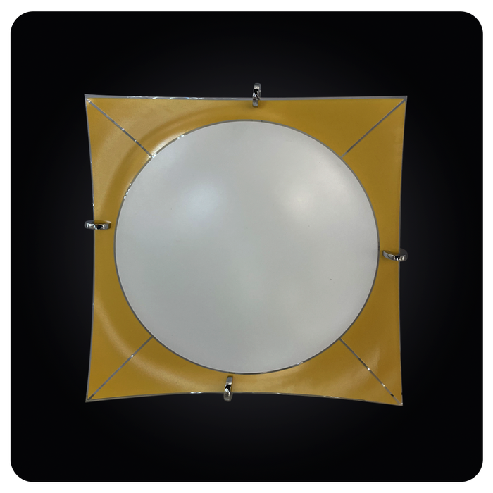 Golden Metallic LED Ceiling Lamp with Frosted Glass 63-1187-3BEI