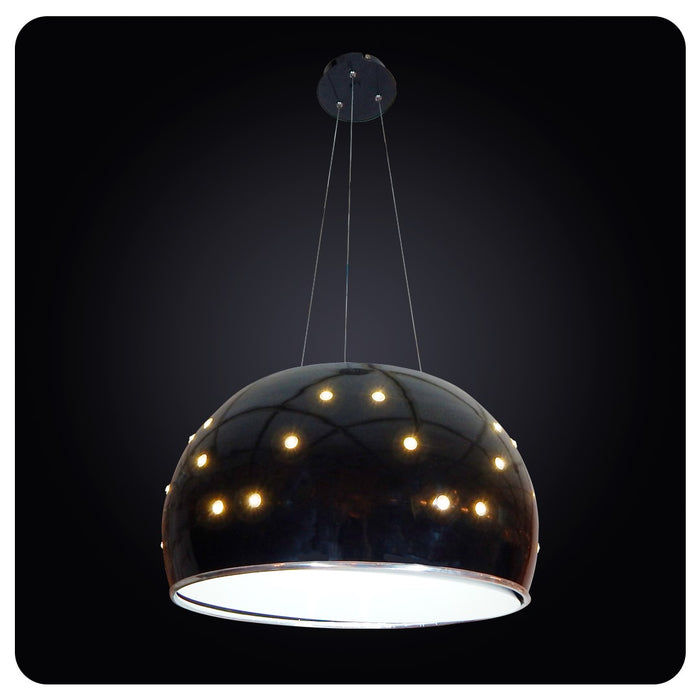 Elegant Black Dual-Light LED Sphere Pendant