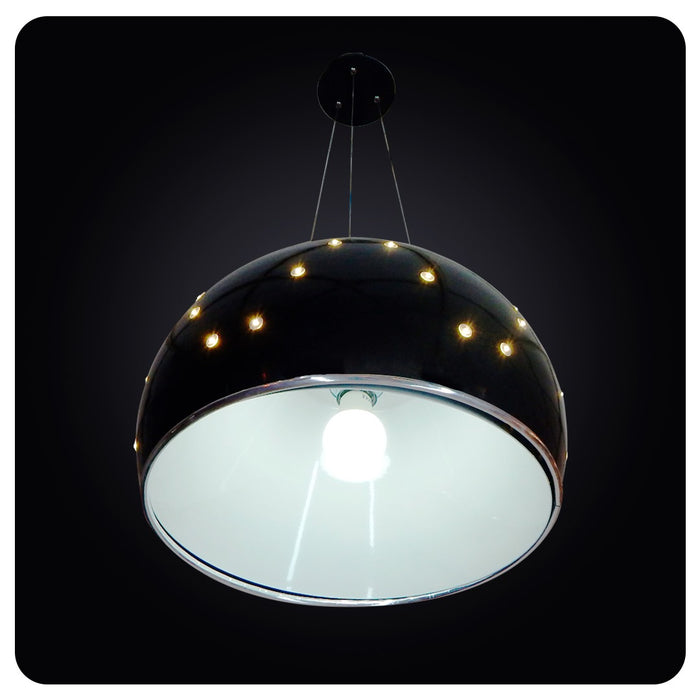 Elegant Black Dual-Light LED Sphere Pendant