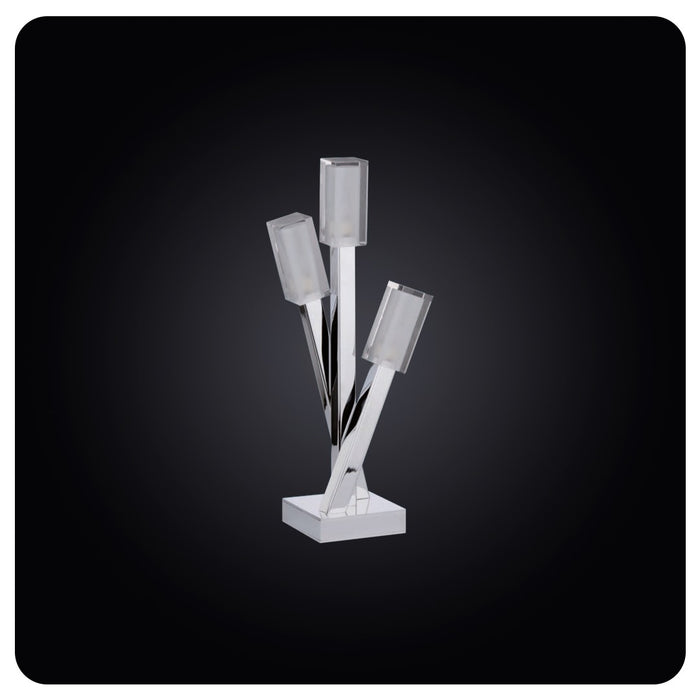 Faladesa 5824 Modern Chrome Table Lamp with 3 Lights