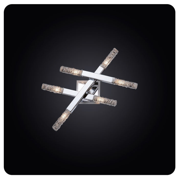 Faladesa CRUZADA 40385 Modern Chrome Wall Light with Crystal Accents